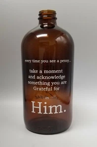 Penny Jar Marriage Relationship Gratitude Wedding Gift Decor Hallmark Brown  - Picture 1 of 12