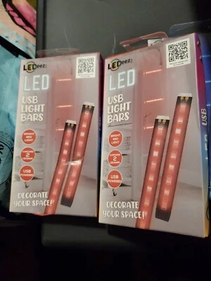 Ledeez RED LED USB light Bar Two 5" LED  NIB Peel & Stick - Image 1 of 2