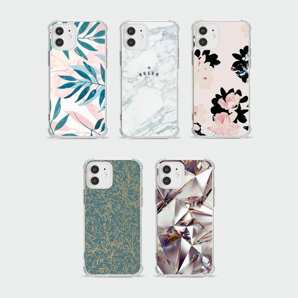 CASE FOR IPHONE 15 14 13 12 11 SE 8 PRO SHOCKPROOF PHONE COVER GREENERY DIAMOND - Image 1 of 1