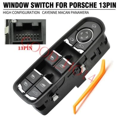Interruptor de ventana delantero izquierdo para Porsche Cayenne Panamera 2011-2016 Macan 2015-2017 Foto 1 de 4