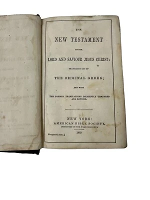 1869 Bible in English Wallet Type Americana New York Antique New Testament - Image 1 of 4