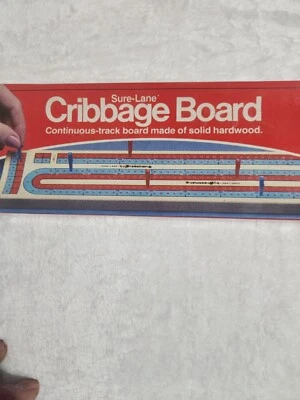 NEW !! VIntage 1983 Pressman Sure-Lane Cribbage Board Solid HardWood Model #1010 - Image 1 of 4