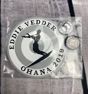 Eddie Vedder Trinket Pack 2 Stickers 2 Pins Ohana Festival 2019 Brand New (PJ1) - Picture 1 of 3
