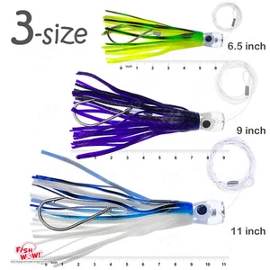 3 piezas 3 colores 6,5"" 9"" 11"" Taza de Pesca Trolling Marlin Falda Plataforma Cabeza de Resina NUEVA - Imagen 1 de 7