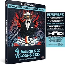 FOUR FLIES ON GREY VELVET *STEELBOOK / Dario Argento* NEW RB (4K UHD) Blu Ray