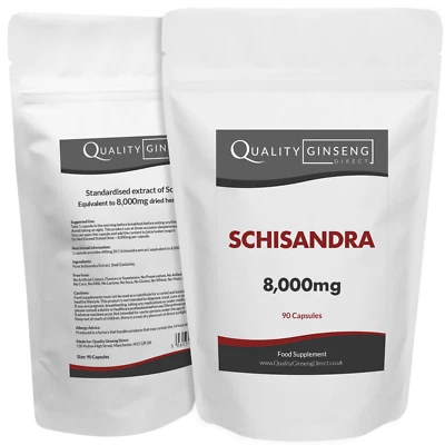 QUALITY GINSENG DIRECT SCHISANDRA - 8,000mg Capsules - Powerful Formula - Best Quality on Ebay