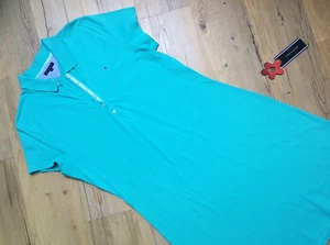 Tommy Hilfiger 👗 Piquè Polokleid Stretch türkis XXL = 42 105 lang 👉 wie NEU - Bild 1 von 16