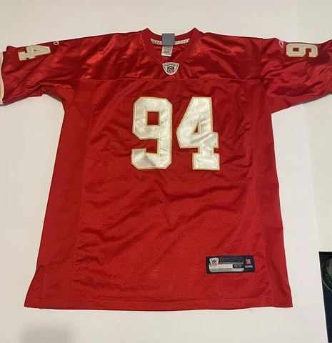 Larry Johnson Kansas City Chiefs NFL Jersey Reebok On Field Sz 52 Cover