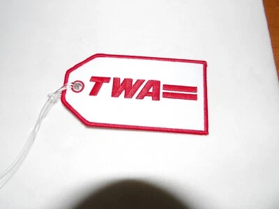 ETIQUETA DE BOLSA DE AVIÓN TWA PARA EQUIPAJE BORDADO PILOTO DE AVIÓN REGALO ¡NUEVO! Foto 1 de 4
