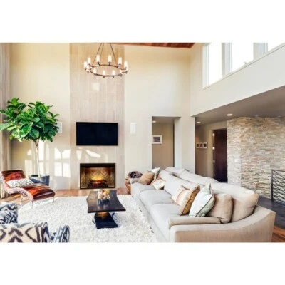 Dimplex Revillusion 42 英寸内置火箱,人字形砖带玻璃,500002410 — 第 1/3 张图片