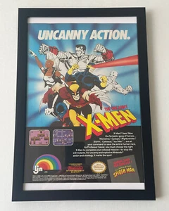 Vintage 1990 Uncanny X-Men LJN Framed Original Ad Poster Nintendo NES 8x12 - Picture 1 of 5