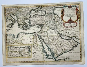 OTTOMAN EMPIRE 1654 NICOLAS SANSON UNUSUAL LARGE ANTIQUE MAP IN COLORS 17TH CENT - Picture 1 of 12