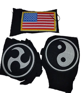 Parche bordado usado Ying Yang bandera americana estrella ninja karate artes marciales - Imagen 1 de 6