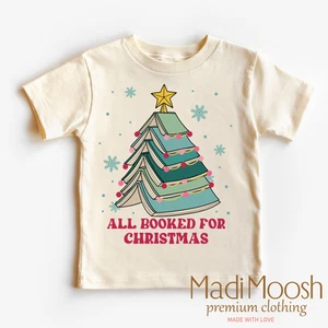 All Booked For Christmas Shirt - Christmas Book Tee - Picture 1 of 6