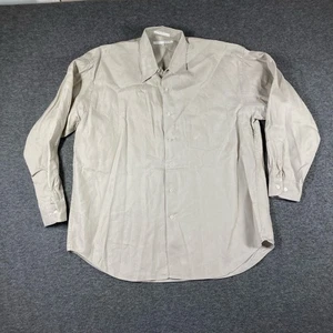 Perry Ellis 100% Linen Button Up Shirt Mens Large Beige Long Sleeve - Picture 1 of 7
