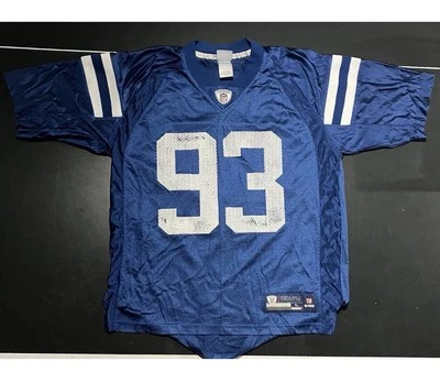 Camiseta deportiva de los Indianapolis Colts para hombre grande azul Reebok NFL fútbol Dwight Freeney 93 Foto 1 de 4