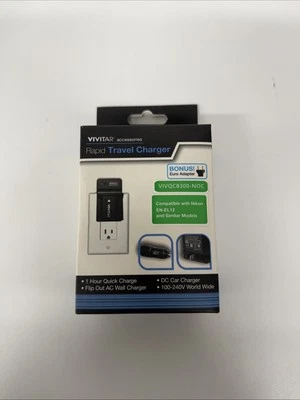 Carregador rápido Vivitar Worldwide 1 hora para Nikon EN-EL12 e similares QCB-300 - Imagem 1 de 2