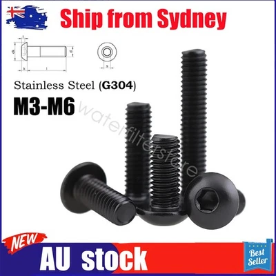 M3 M4 M5 M6 M8 Black Stainless Steel Socket Bolts Machine Screws Button Head Pan - image 1 of 3