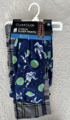 Nuevo con etiquetas Pantalones de pijama Cuddl Duds para niños Paquete de 2 pantalones para dormir polar astronauta talla 8 M Foto 1 de 4
