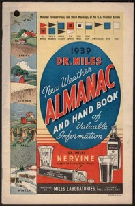 ALMANAQUE 1839 ~ Dr. Miles Weather Almanac & Hand Book ~ 36 páginas ~ Información & Anuncios - Imagen 1 de 5