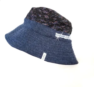 MTM TAFFTA BOB EN COTON MÉLANGÉ INTERIEUR POLAIRE COLORIS BLEU INDIGO / MARINE - Picture 1 of 19