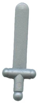 LEGO Espada Plana Plateada Minifigura Arma Espada Corta Castillo Parte 3847 D809 Foto 1 de 2