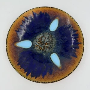 Edwards Star Signed for Gumps S.F. Enamel Glaze Copper Bowl Dish Plate 7” - Picture 1 of 8