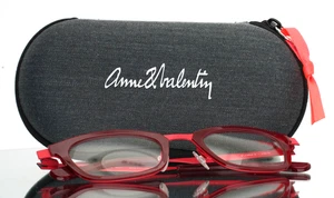 ANNE ET VALENTIN Flora 2 20B18 Red Womens Semi Cat Eye Eyeglasses 46-20-145 - Picture 1 of 16