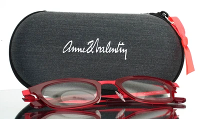 ANNE ET VALENTIN Flora 2 20B18 Red Womens Semi Cat Eye Eyeglasses 46-20-145 - Image 1 of 4