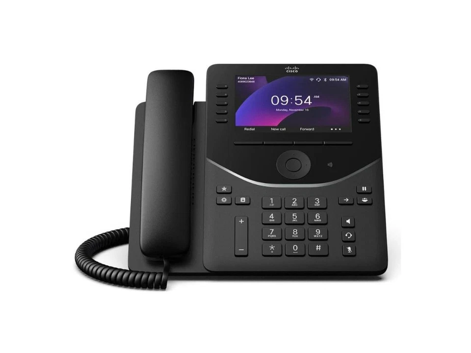 Cisco Desk Phone IP Phone 9861, Corded, Bluetooth, Wi-Fi, Carbon Black | - Image 1 of 1