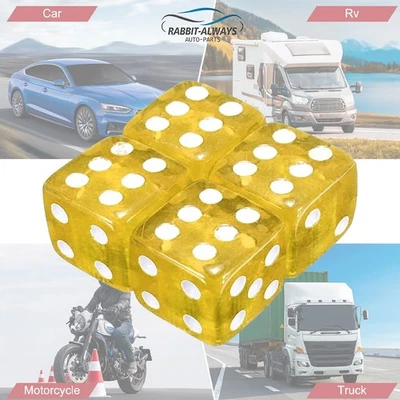 4Pcs Dice-Shape Valve Stem Caps Universal For Car/Truck/Bike/Motorcycle - Image 1 of 4