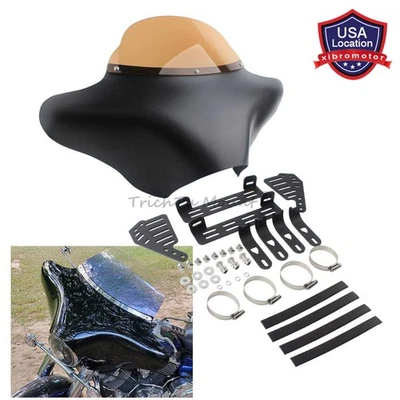 Carenado de murciélago negro mate apto para Harley Softail Suzuki Boulevard Foto 1 de 4