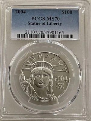 2004 $100 Statue of Liberty PCGS MS70 - $100 Platinum Eagles - Image 1 of 2