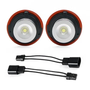2PC LED Angel Eyes Halo Headlight Bulbs White For BMW E39 E63 E64 E53 E60 E87 - Picture 1 of 7