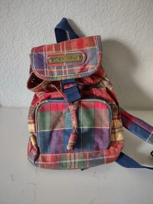 Mini Mochila Xadrez Cherokee Bolsa Vintage Y2K Vermelha Clássica Bolsa de Lona Preppy  - Imagem 1 de 4