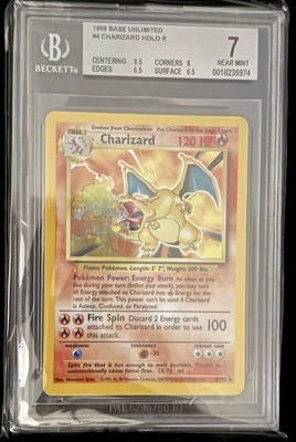BGS 7 Charizard Base Set 4/102 Holo 1999 Base Set WOTC - Image 1 of 2
