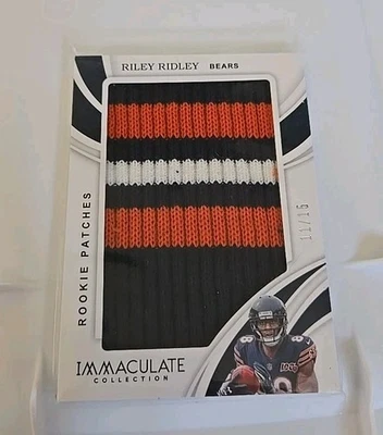 2019 Immaculate Riley Ridley rookie jumbo 3 color sock patch relic 11/15 BEARS  - Image 1 of 2