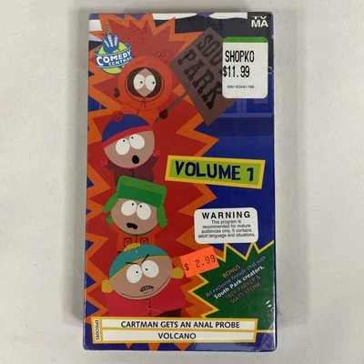 SOUTH PARK Volume 1 VHS Video Cassette Tape New in Sealed Shrink Wrap Free Ship - Image 1 of 4