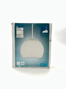 EGLU 92357 White/Steel Petto 1-Light Foyer Pendant With White Finish - Picture 1 of 3
