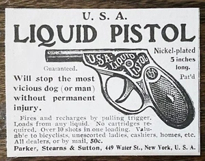 U.S.A. Flüssigpistole Parker Stearns & Sutton Water Street NY Vintage 1903 Waffendruck Anzeige - Bild 1 von 2