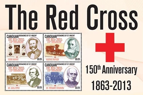 Canouan 2013 - Red Cross - Sheet of 4 Stamps - MNH Cover