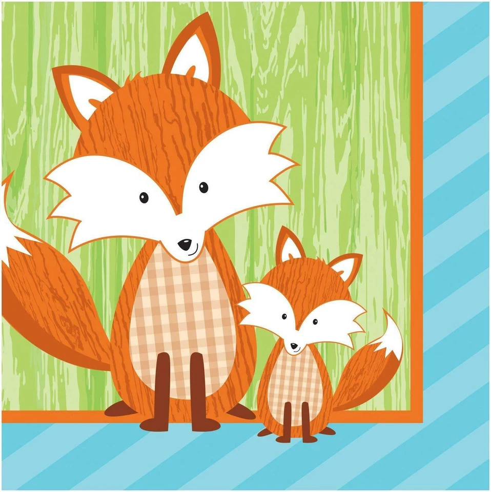 Forest Fox Party Supplies Beverage Napkins 16ct. - Image 1 of 1