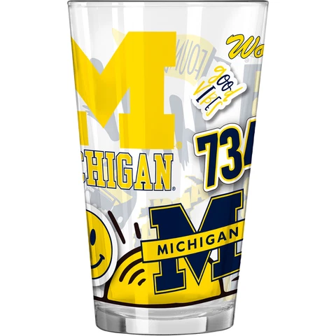 Michigan Wolverines 16oz. Native Pint Glass Cover