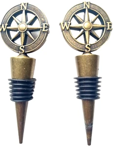 Nautical Bar Design Wine Bottle Stopper 2 pcs Red Wine Favor Wedding Gift J1Q8 X - Picture 1 of 4