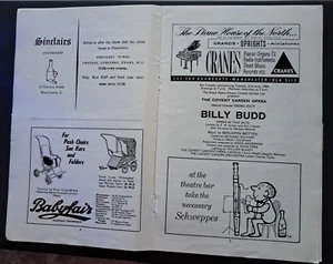 1964 Billy Budd Benjamin Britten Covent Garden Opera programme Manchester - Picture 1 of 7