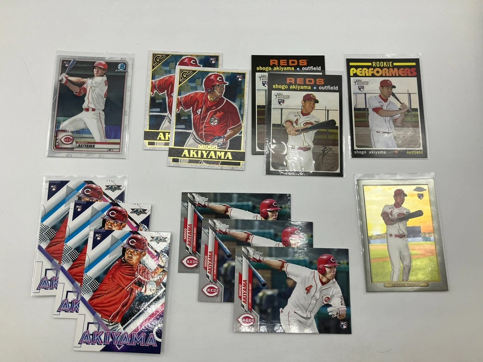 2020 Topps  SHOGO AKIYAMA Rookie RC Lot - Fire, Heritage, Gallery, Bowman Chrome - Image 1 of 1