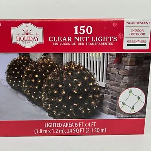 Holiday Time - 150 Clear Net Mini Lights Green Wire 6 x 4 ft Area - Picture 1 of 7