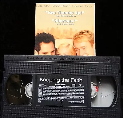VHS 📼 Keeping the Faith -Ben Stiller, Edward Norton, Jenna Elfman, Romance 2000 - Image 1 of 3