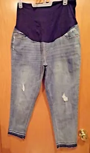 JEANS SKINNY TIME & TRU MATERNITY leggeri distrutti lavati ~ taglie da donna~NUOVI con etichette - Foto 1 di 2
