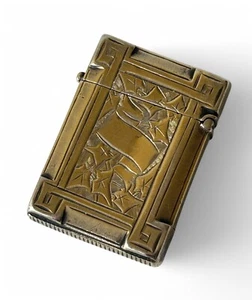 Antique H&T HILLIARD & THOMASON sterling silver vesta cartouche 1885 ENGLAND - Bild 1 von 10